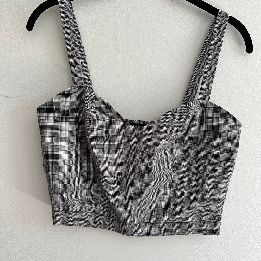 Zara Gray Crop Top Fitted Bustier Style